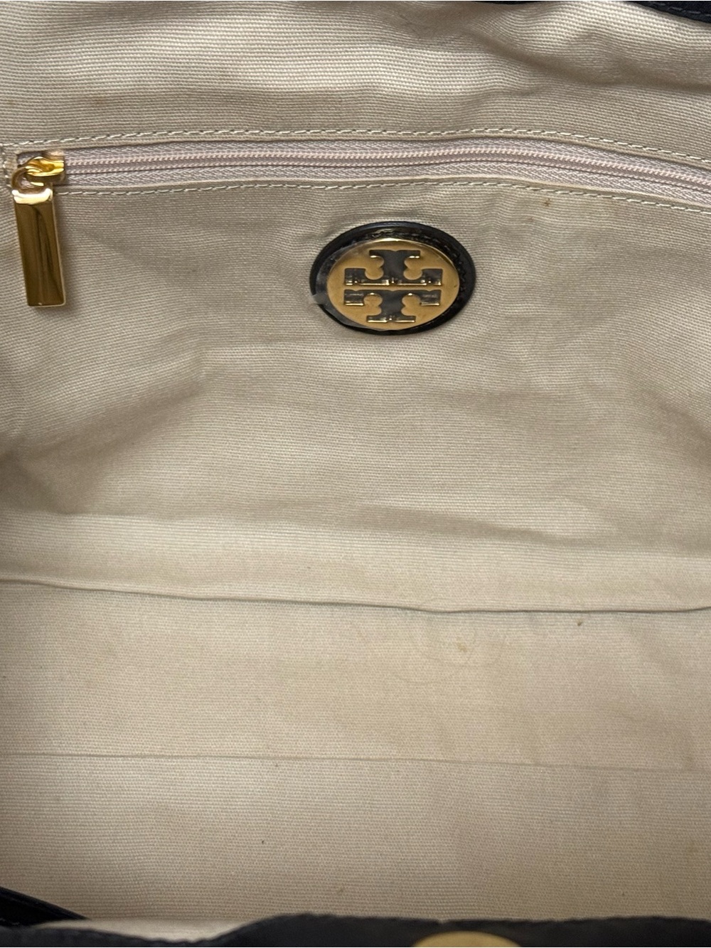 Tory Burch Black Nylon Tote with Patent Trim and Logo Detail - Picture 7 of 12